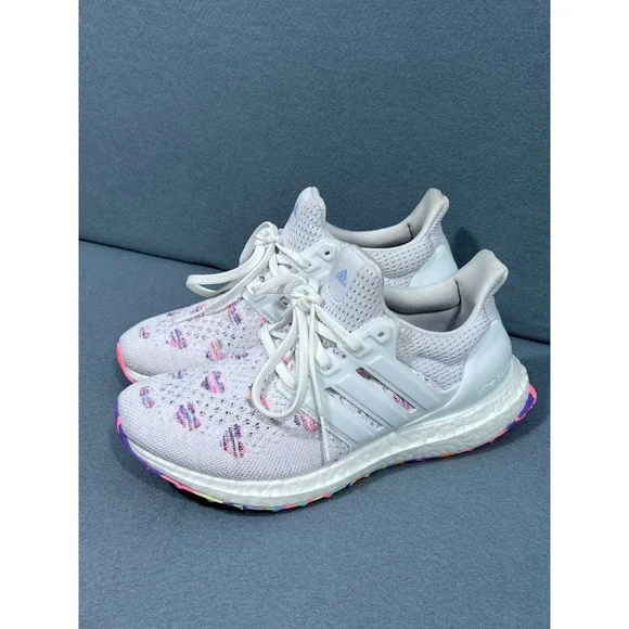 Adidas Ultraboost DNA 5.0 White Multi Color Running Shoes FV488C Women's 6 - Picture 2 of 6